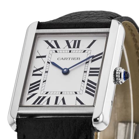 cartier watch blue leather strap|cartier tank brown leather strap.